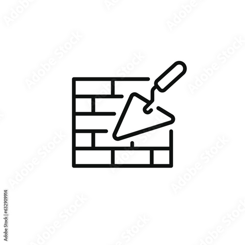 Brickwork line icon isolated on white background