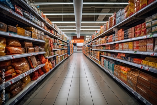 Grocery Stores Pet Food And Supplies Aisle, Generative AI