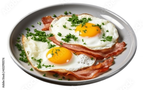 Breakfast of Fried Eggs and Bacon. Generative AI