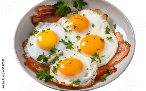 Breakfast of Fried Eggs and Bacon. Generative AI