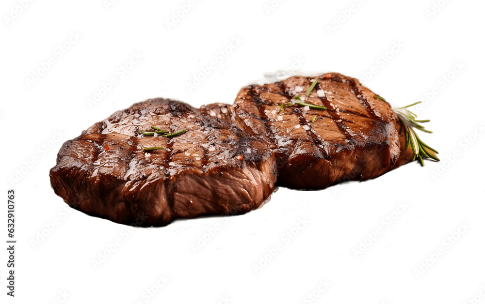 Rosemary and Pepper Seasoned Grilled Beef Steak. Generative AI