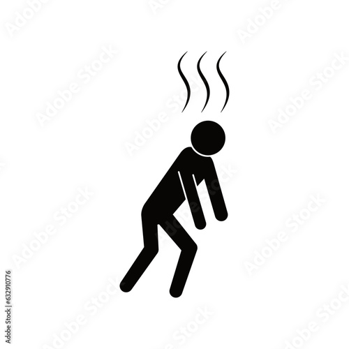 exhausted , no energy, flat style vector icon