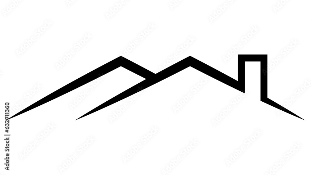 House roof construction logo, roofing materials for the roof House roof construction logo, roofing materials for the roof