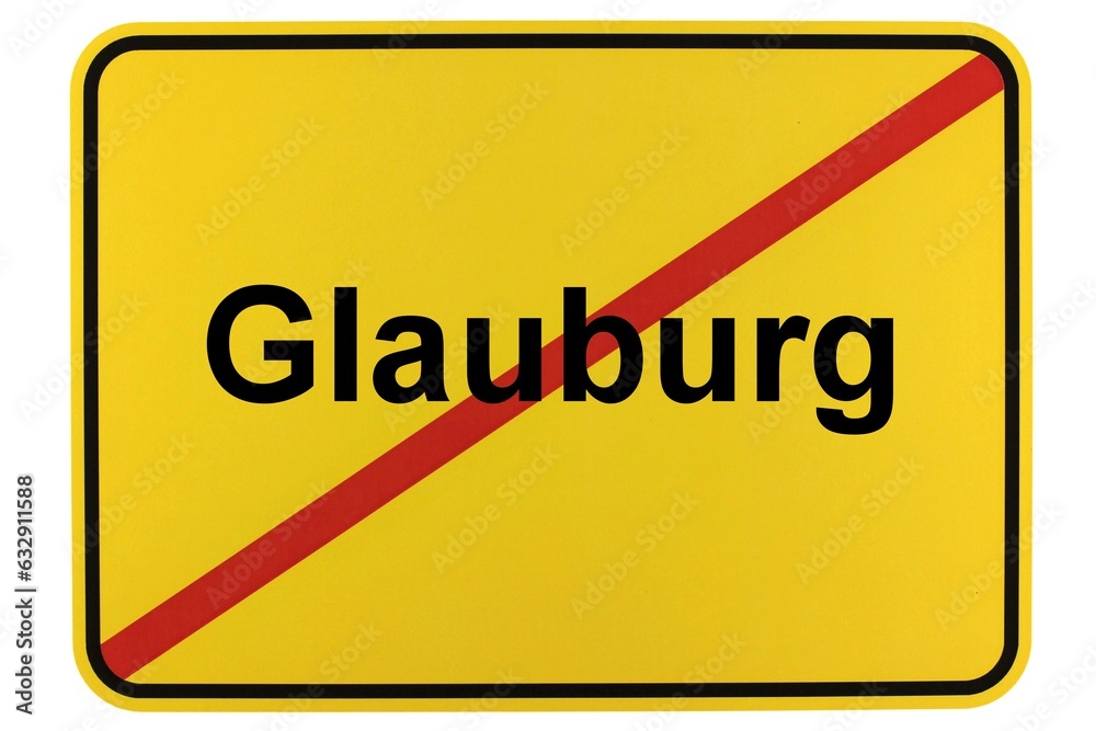 Illustration eines Ortsschildes der Gemeinde Glauburg in Hessen