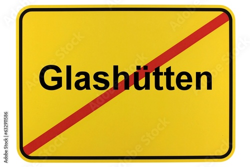 Illustration eines Ortsschildes der Gemeinde Glashütten in Hessen