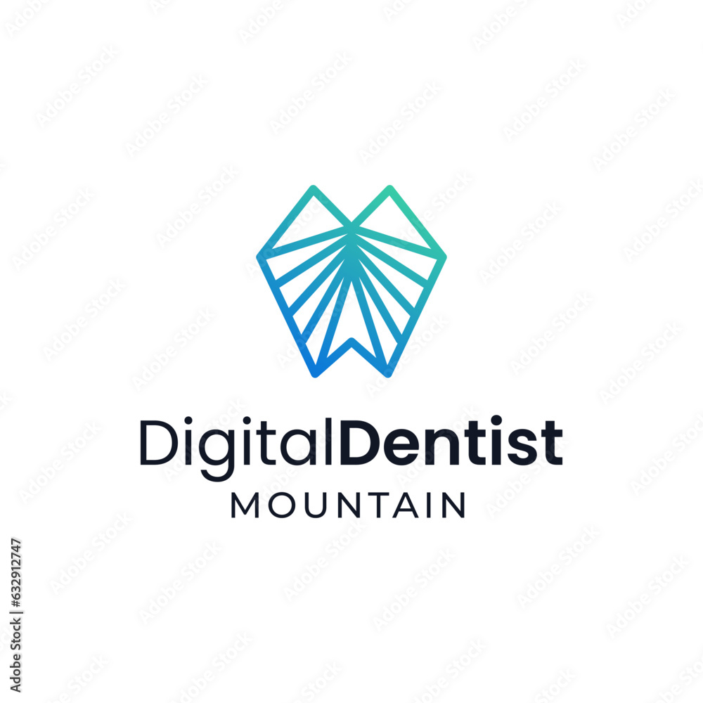 Modern logo combination of teeth and cut lines. It is suitable for use for modern dental clinic logos.