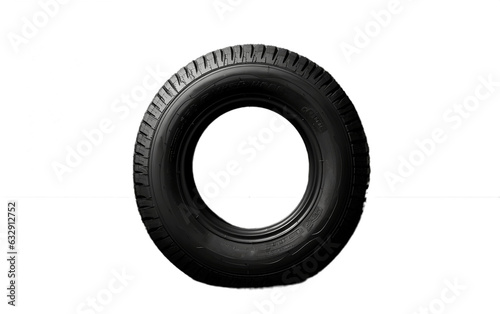 Black Tire Isolated on Transparent Background. Generative AI