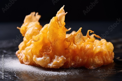 close-up of crispy tempura texture