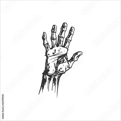 halloween zombie hand illustration