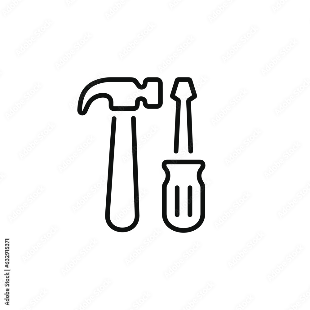 Tools line icon isolated on white background Tools line icon isolated on white background
