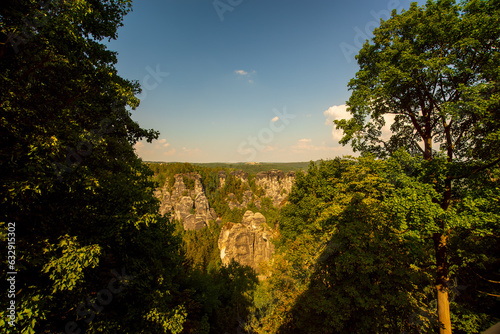 Wallpaper Mural Elbsandsteingebirge in saxonia with tree in foreground Torontodigital.ca