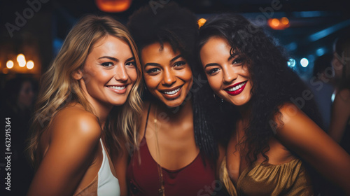 Three Women Celebrate at the Club