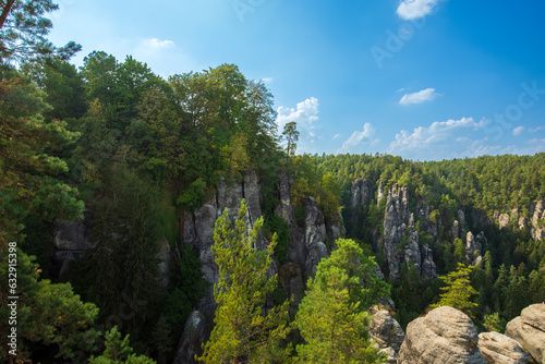 Wallpaper Mural Elbsandsteingebirge in saxonia with tree in foreground Torontodigital.ca