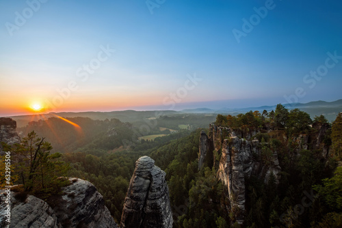 Wallpaper Mural the sun rises at the elbsandsteingebirge Torontodigital.ca