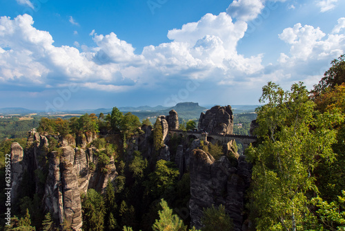 Wallpaper Mural Elbsandsteingebirge in saxonia with tree in foreground Torontodigital.ca
