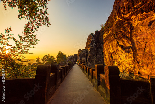 Wallpaper Mural the bastei in the glow of the morning sun Torontodigital.ca