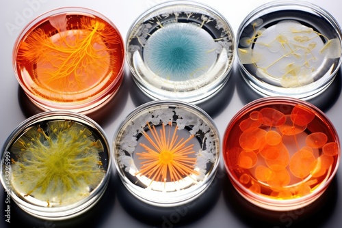 petri dishes with bacterial samples used in fuel cells