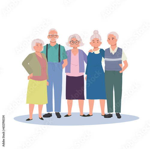 Retirement Happiness,Diverse Senior Community Embracing Togetherness