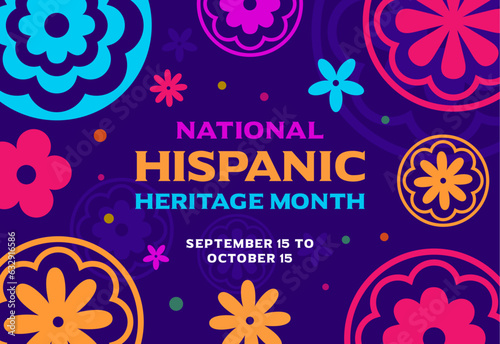 Hispanic american heritage month, vector, banner, poster, card, web banner, slides template, social media post, flags, events, theme, ideas for Hispanic heritage month, celebration & decorations