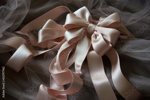 close-up of ballet slippers ribbon tied in a bow