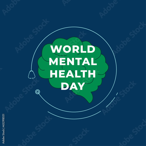 World mental health day greeting design template