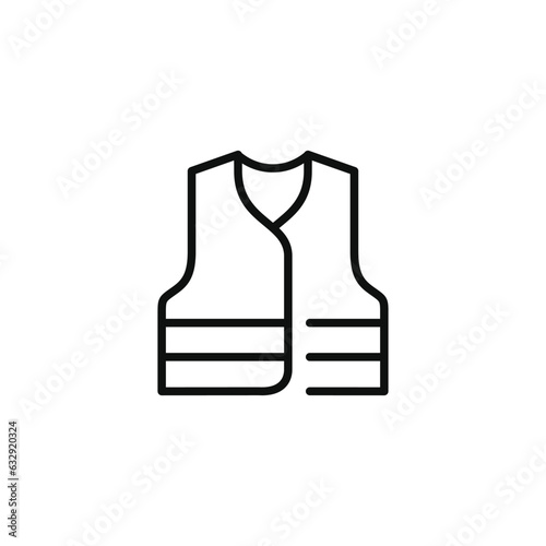 Safety vest line icon isolated on white background
