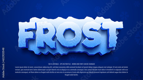 Frosty ice editable text effect