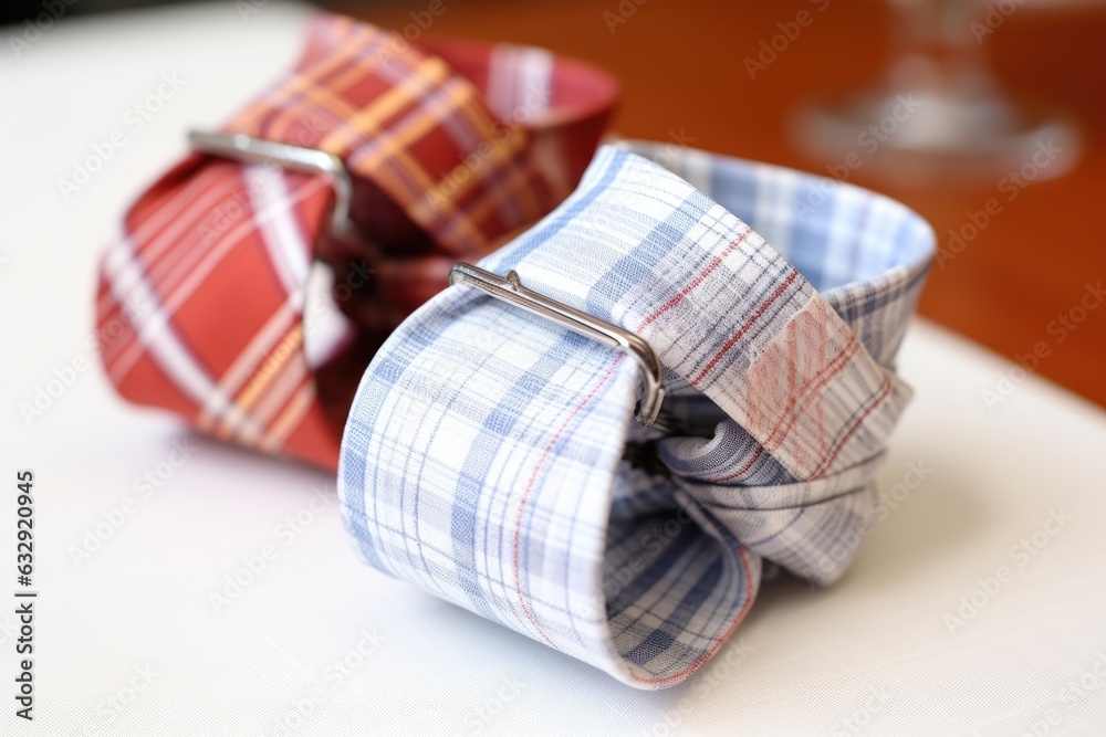dress shirt collars turned into stylish napkin rings