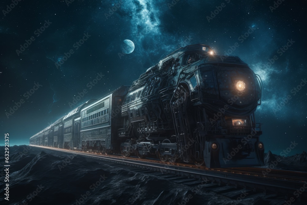 Scifi train metro. Generate Ai