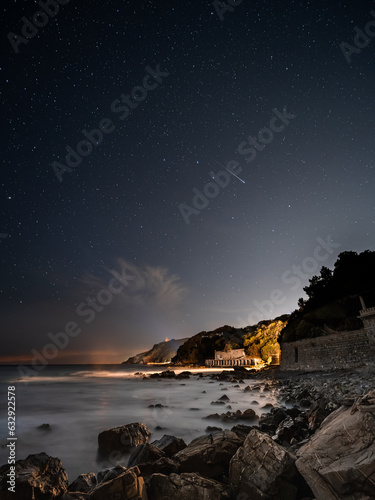 Shooting star by the sea 