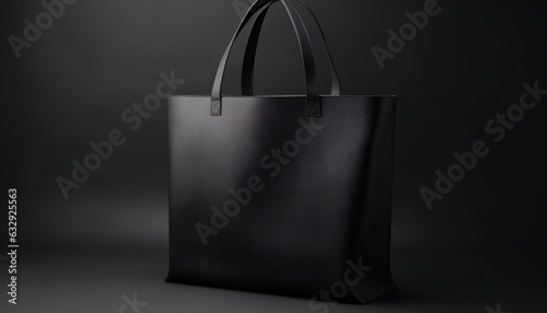 Blank black shopper bag mockup, Black Friday concept background, Generative AI