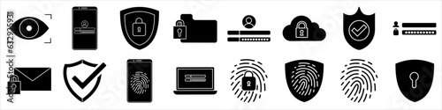 Security icon vector set. Protect illustration sign collection. Access  symbol or logo.