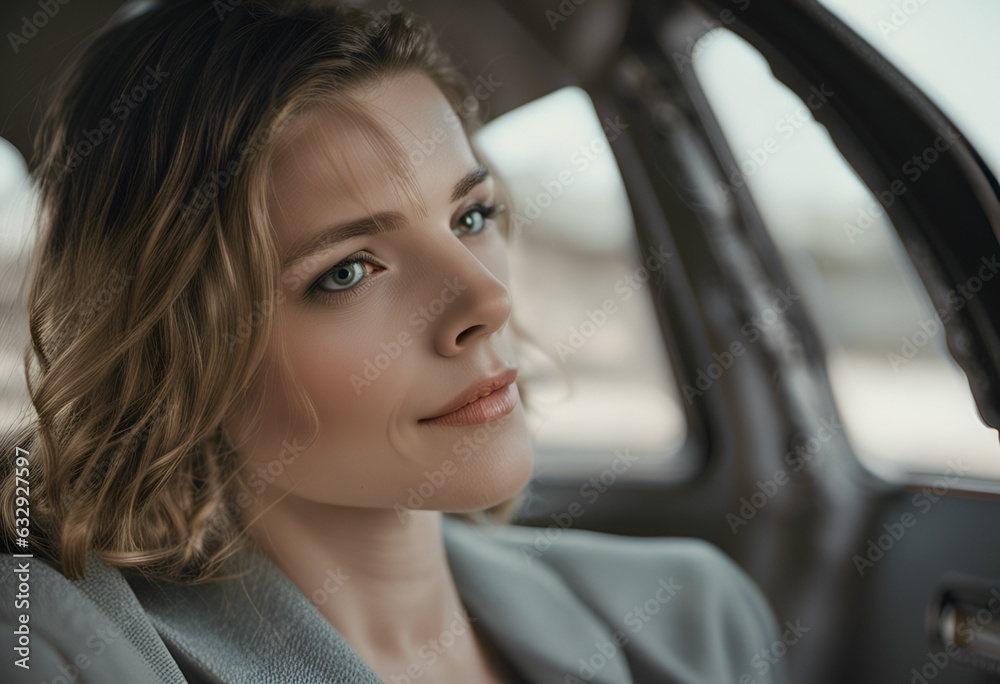 woman in car woman in car