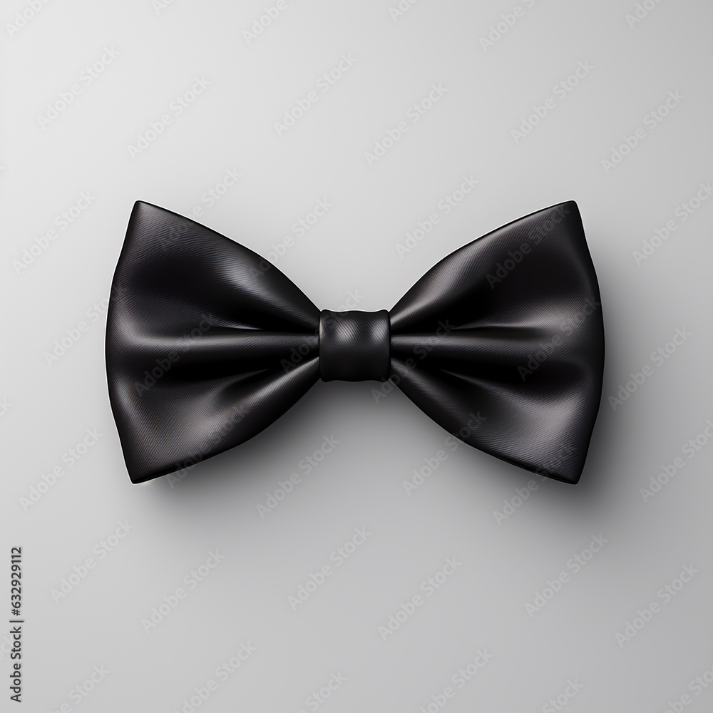 Black bow tie isolated on white background. Made with generative ai Black bow tie isolated on white background. Made with generative ai