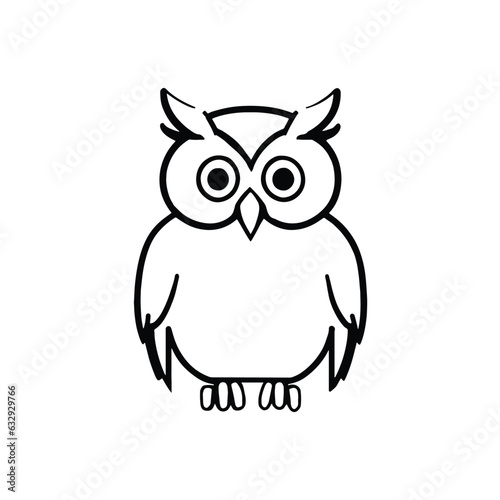 Forest owl black line icon, wildlife concept, owl vector sign on white background, forest owl outline style mobile concept web design. Vector graphics
