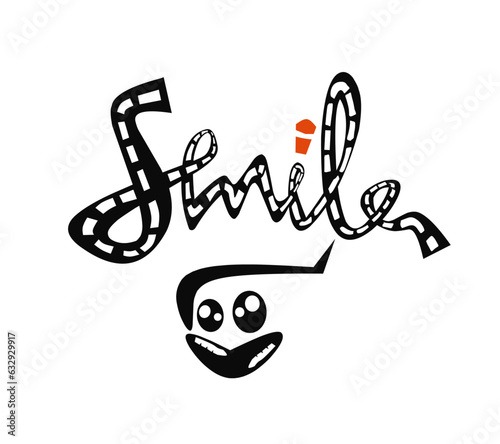 smile car logo design vector on white background