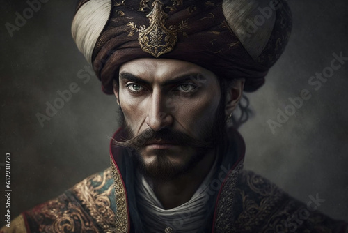Wallpaper Mural Ottoman man with turban on his head
