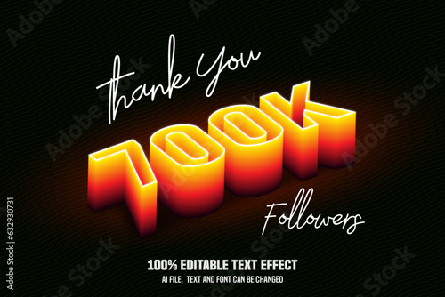 social media followers 3d text style effect