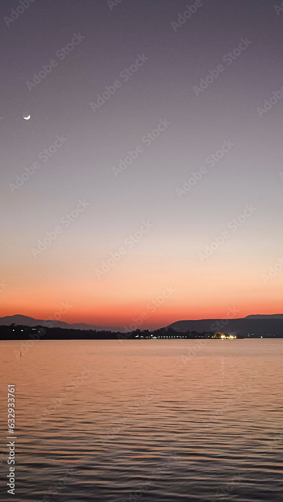 Mumbai's Serene Lake at Sunset: