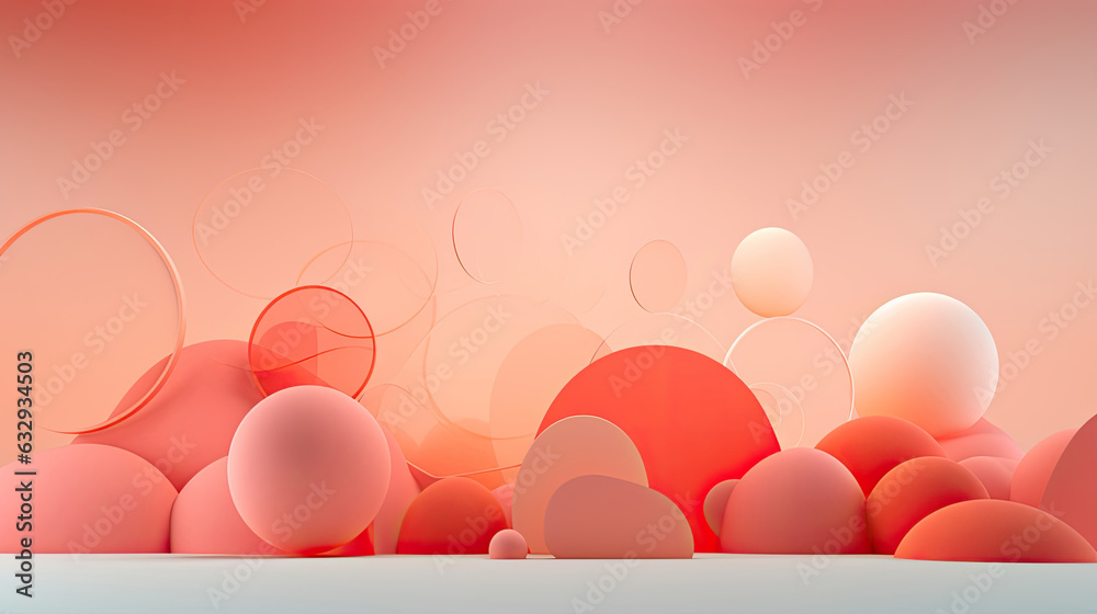 Fototapeta premium Circles on a pink background