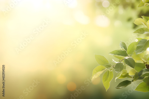 Bokeh leaf in garden at summer using as spring background cover page greenery environment ecology wallpaper 