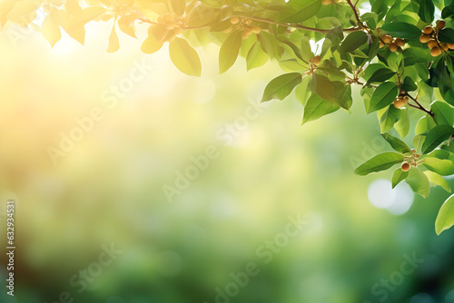 Bokeh leaf in garden at summer using as spring background cover page greenery environment ecology wallpaper

