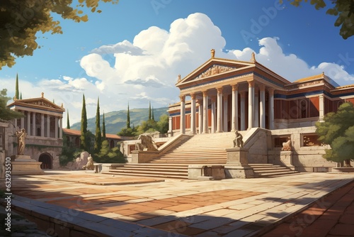 Aristotle's Wisdom: Vibrant Scene from the Lyceum's Teachings