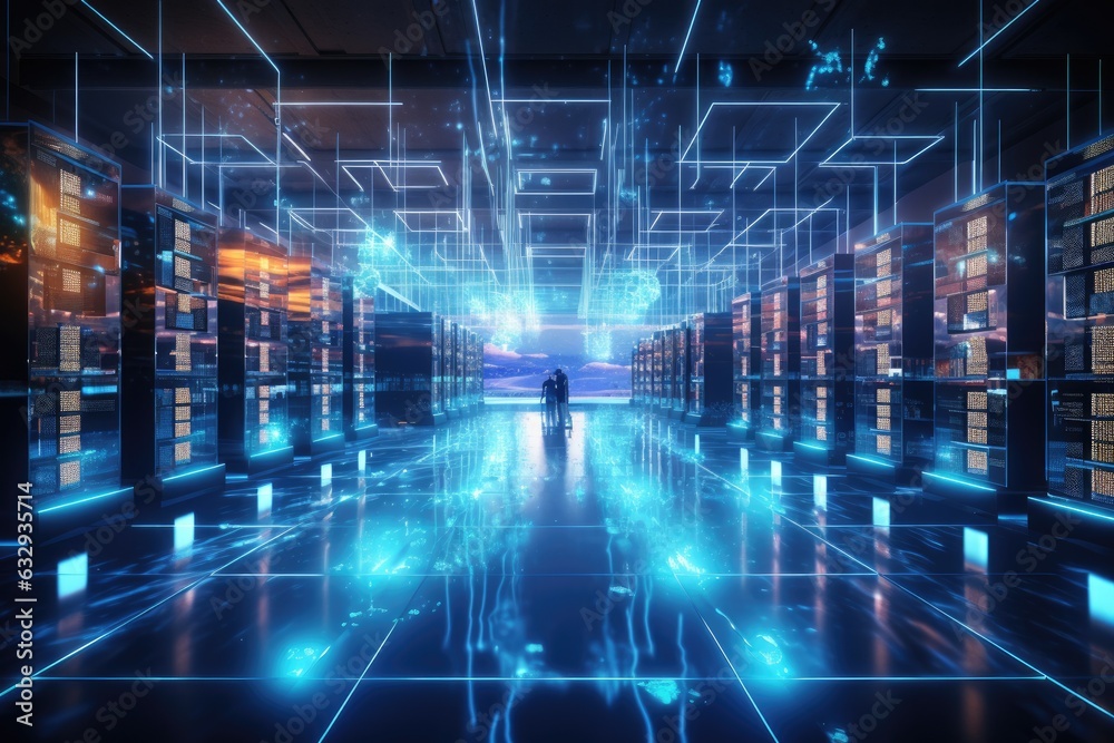 Cloud computing transfer big data on internet. futuristic digital technology .Generative AI Cloud computing transfer big data on internet. futuristic digital technology .Generative AI