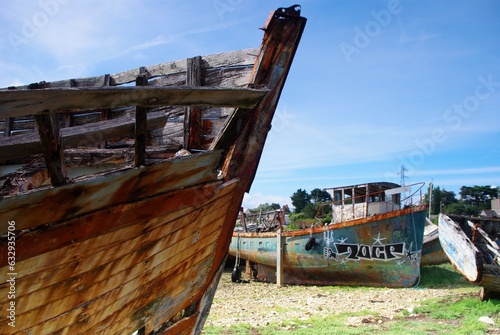 Cimetière à bateaux de Bretagne.	