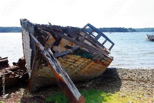 Cimetière à bateaux de Bretagne.	