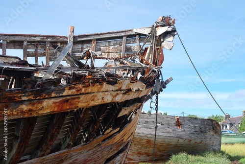 Cimetière à bateaux de Bretagne.	