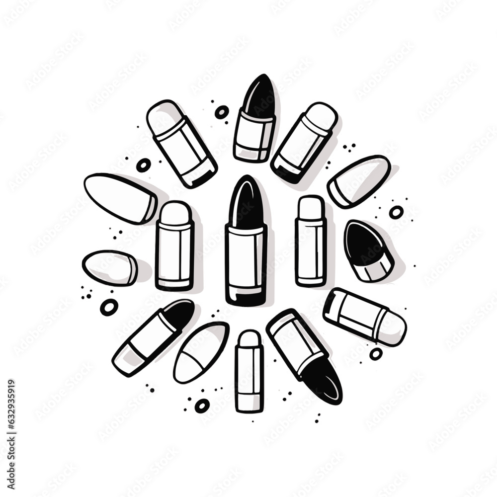 Lipstick Sign Emoji Icon Illustration. Make Up Vector Symbol Emoticon