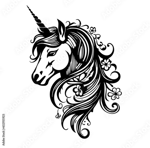 unicorn art vector design  isolated in white background 