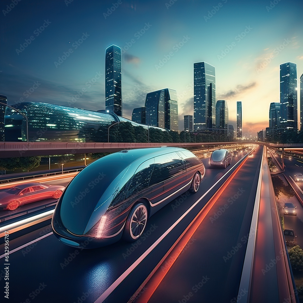 The high-speed train of the future in the city. high-speed rail travel. generate ai The high-speed train of the future in the city. high-speed rail travel. generate ai